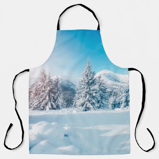 Schöne Winterlandschaft, phantastische Berge Schürze (Vorderseite)