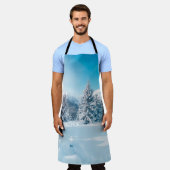 Schöne Winterlandschaft, phantastische Berge Schürze (Getragen)