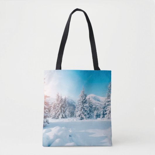 Schöne Winterlandschaft, phantastische Berge Tasche (Vorderseite)