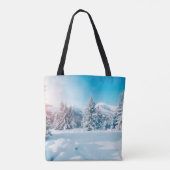 Schöne Winterlandschaft, phantastische Berge Tasche (Rückseite)