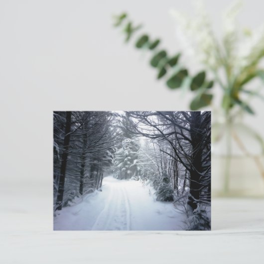 Schöne Winterlandschaft Postkarte (Stehend Vorderseite)