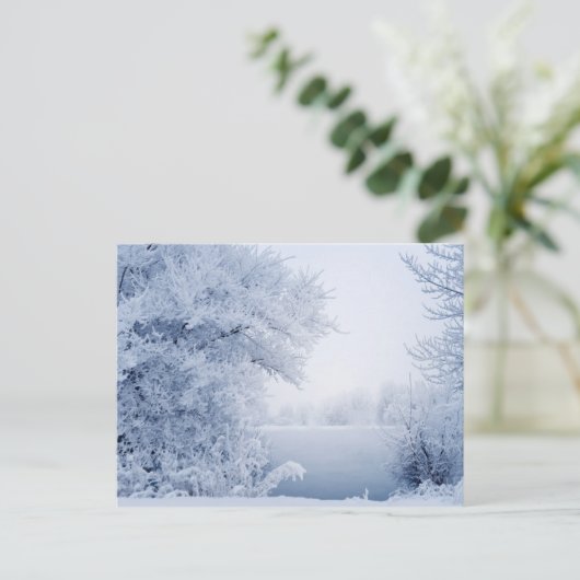 Schöne Winterlandschaft Postkarte (Stehend Vorderseite)