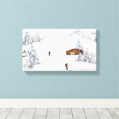 Schöne Winterlandschaft Skifahrer Leinwanddruck (Insitu (Holzboden))