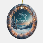 Schöne Winterlandschaft Weihnachten Keramik Ornament (Links)