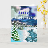 Schöne Winterlandschaft Weihnachtskarte Karte (Gelbe Blume)