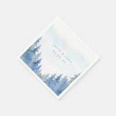 Schöne winterliche Kiefernbäume Hochzeitsserviette Serviette (Ecke)