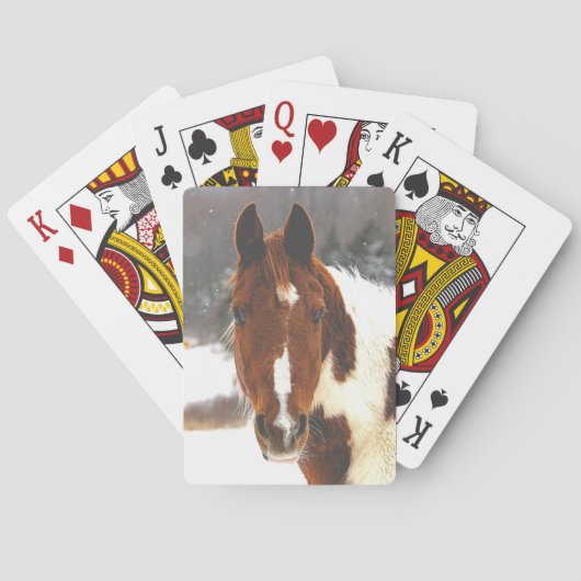 Schöne Winterpferd-Landschaft Spielkarten (Rückseite)