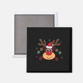 Schöne Winterrote Büffel-Karo-Plaid springender Hi Magnet (Vorderseite/Rückseite)