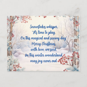 Schöne Wintersaison Weihnachtsgrüße Feiertagspostkarte