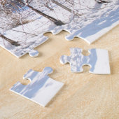 Schöne Winterschnee Landschaft Weinberge Puzzle (Seite)