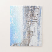 Schöne Winterschnee Landschaft Weinberge Puzzle (Vertikal)