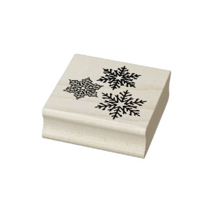 Schöne Winterschneeflocken Gummistempel