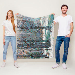 Schöne Winterschneeszene mit Blues und Grays Fleecedecke