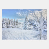 Schöne Winterschneewaldlandschaft Geschenkpapier Set (Vorderseite 2)