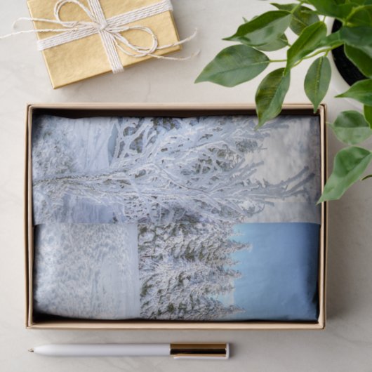 Schöne Winterschneewaldlandschaft Seidenpapier (Geschenk)