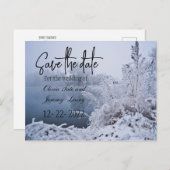 Schöne Wintersee-Szene Save the Date Postkarte (Vorne/Hinten)