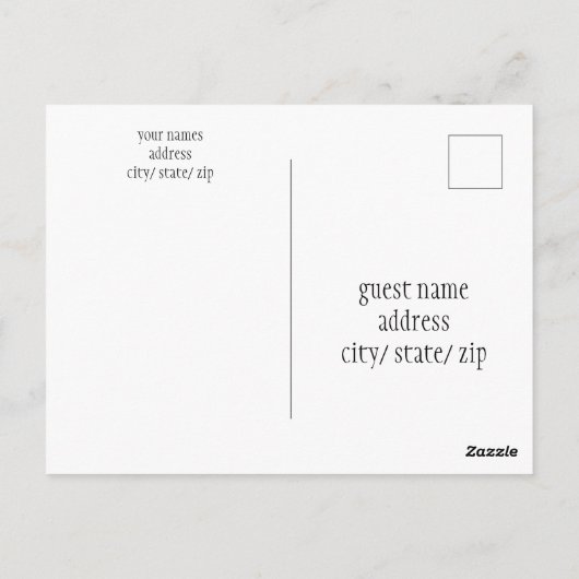 Schöne Wintersee-Szene Save the Date Postkarte (Rückseite)