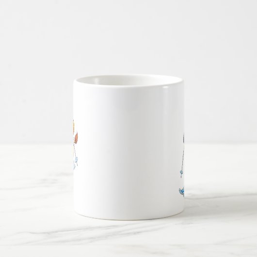 Schöne Wintersportmöglichkeiten für Löwen Kaffeetasse (Mittel)