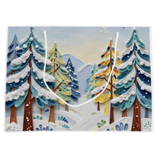 Schöne Winterszene | Enchanted Forest Große Geschenktüte (Vorderseite)