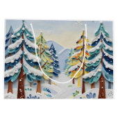 Schöne Winterszene | Enchanted Forest Große Geschenktüte (Rückseite)
