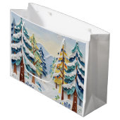 Schöne Winterszene | Enchanted Forest Große Geschenktüte (Vorderseite Schrägansicht)