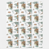 Schöne Wintertiere in einer rustikalen Hütte Fleecedecke (Vorderseite)