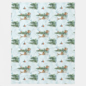 Schöne Wintertiere junge Hirschtornvögel Fleecedecke (Vorderseite)