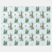 Schöne Wintertiere junge Hirschtornvögel Fleecedecke (Vorderseite (Horizontal))