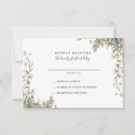 Schöne winzige Blumen Whimsical Wedding RSVP Karte