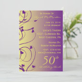 Schöne Wirbel 50. Geburtstag Einladung (Stehend Vorderseite)