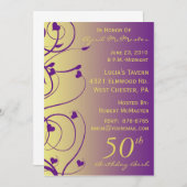 Schöne Wirbel 50. Geburtstag Einladung (Vorne/Hinten)