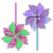 Schöne Wirbel Lila und rosa Pinwheels Aufkleber (Vorderseite)