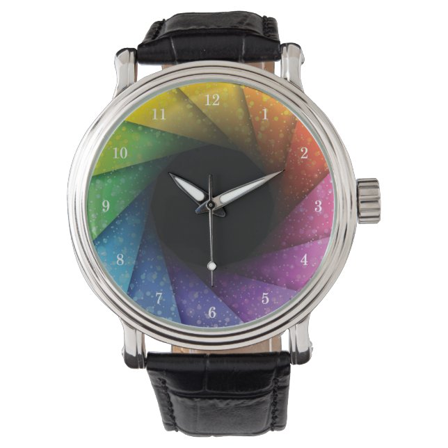 Schöne Wirbel mit Farbüberwachung Armbanduhr (Vorderseite)