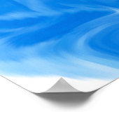 Schöne Wirbel wie Wasser, Blau, Gold und Weiß Poster (Ecke)