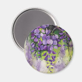 Schöne Wisteria Blume im Magnet für Wasserfarben (Vorderseite/Rückseite)