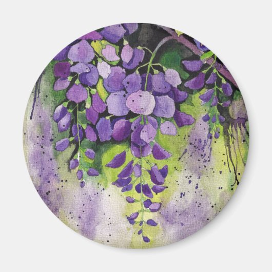 Schöne Wisteria Blume im Magnet für Wasserfarben (Vorne)