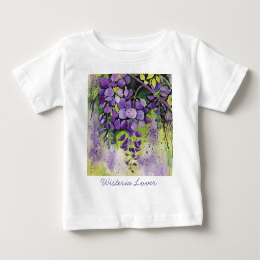 Schöne Wisteria Blume Im T - Shirt Watercolor (Vorderseite)