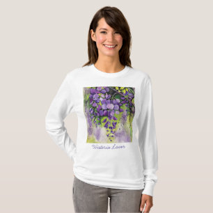Schöne Wisteria Blume Im T - Shirt Watercolor