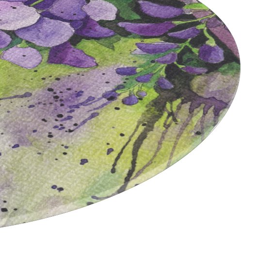 Schöne Wisteria Blume im Wasserfarbenbereich Schneidebrett (Ecke)