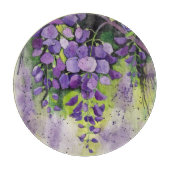 Schöne Wisteria Blume im Wasserfarbenbereich Schneidebrett (Vorderseite)