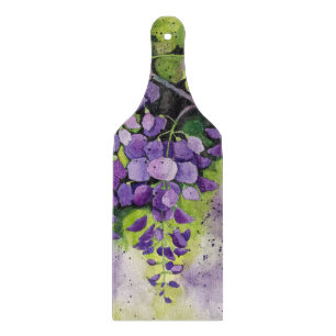 Schöne Wisteria Blume im Wasserfarbenbereich Schneidebrett