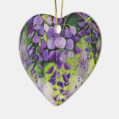 Schöne Wisteria Blume in Aquarell Keramik t Keramik Ornament (Links)