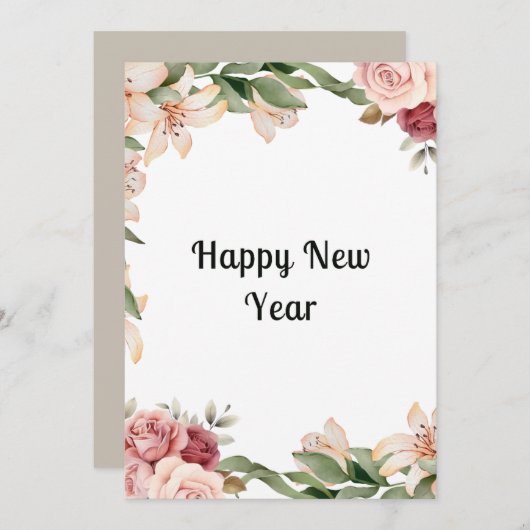 Schöne Wohnung in Aquarellfarben Neujahr Karte (Vorne/Hinten)