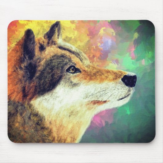 Schöne Wolf Kunst Mousepad (Vorne)