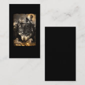 Schöne Wolf Winter Nature Moon Howling Wolves Visitenkarte (Vorne/Hinten)