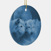 Schöne Wölfe im Schnee Holiday Ornament (Rechts)