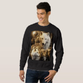 Schöne Wölfe Winter Nature Moon Sweatshirt (Vorne ganz)