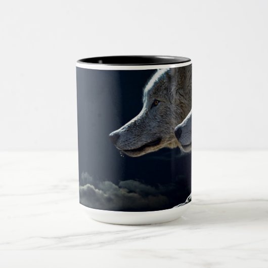 Schöne WolfKaffeetasse Tasse (Zentrum)