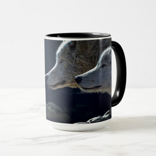 Schöne WolfKaffeetasse Tasse (VorderseiteRechts)