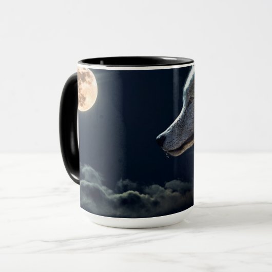 Schöne WolfKaffeetasse Tasse (Vorderseite Links)